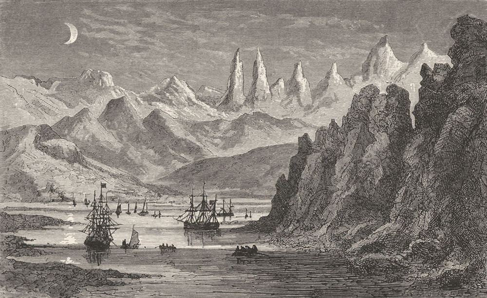 NORWAY. Lapland. Winter Lofoten Islands 1880 old antique vintage print picture